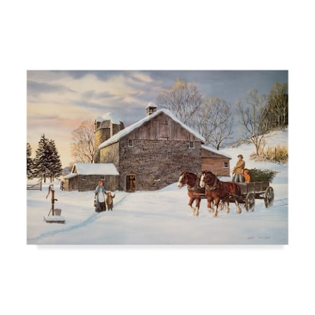 Jack Wemp 'Christmas At The Farm' Canvas Art,30x47